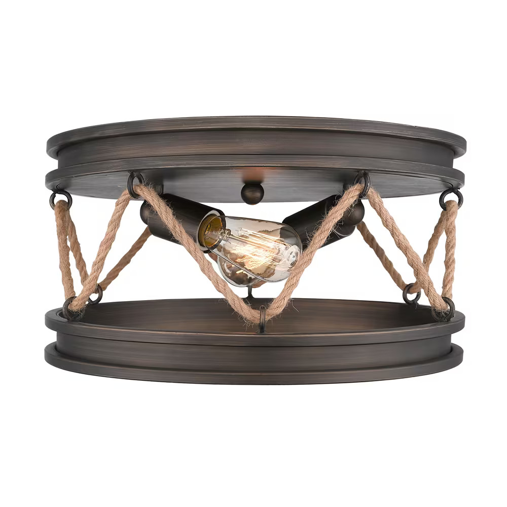 Golden Chatham 2-Light 14" Ceiling Light in Gunmetal Bronze gallery