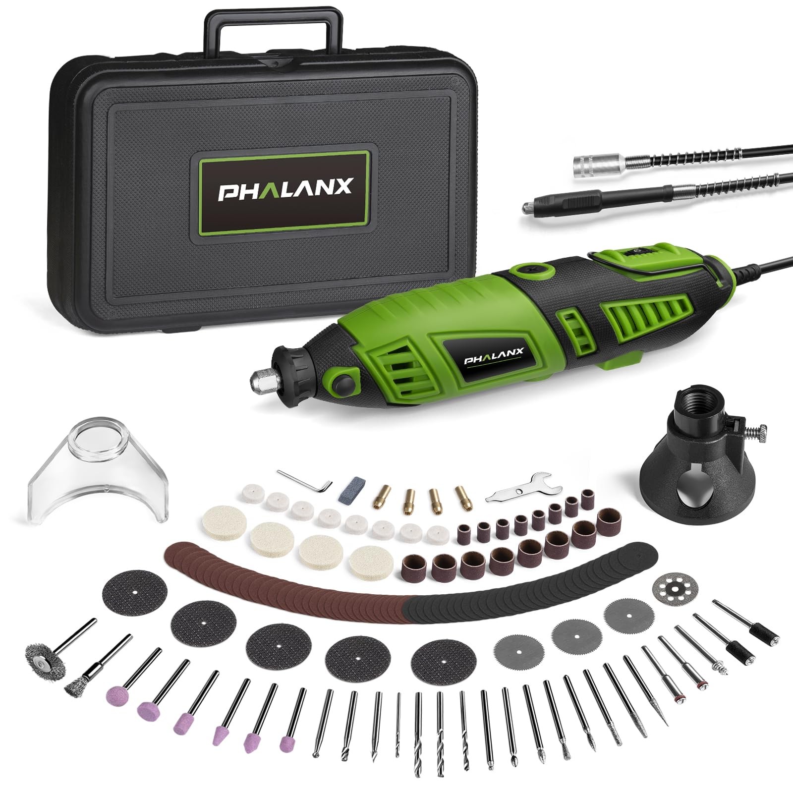 180W Rotary Tool Kit, 1.5-Amp 6 Variable Speed with Flex Shaft, 8000-32000RPM... gallery