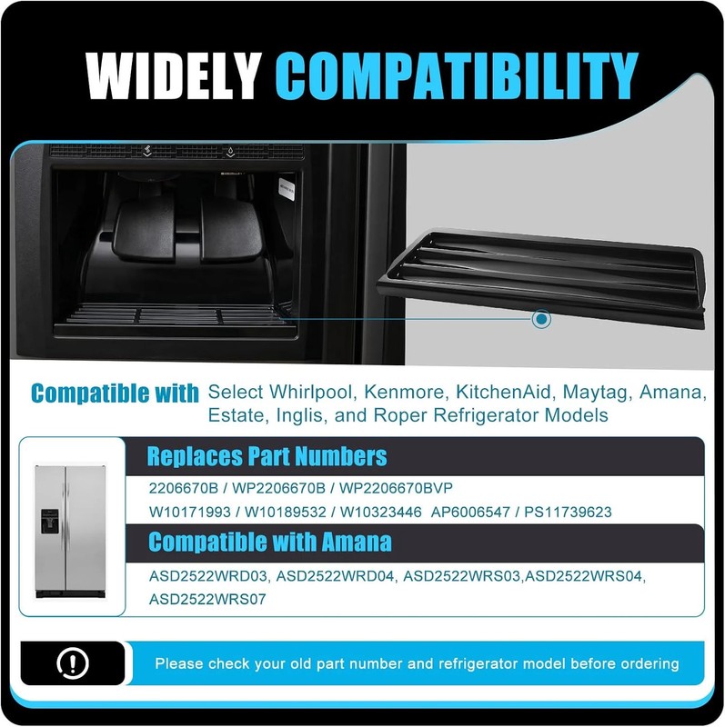 2206670B Dispenser Overflow Grille Replace Compatible with Whirlpool Kenmore Ref gallery
