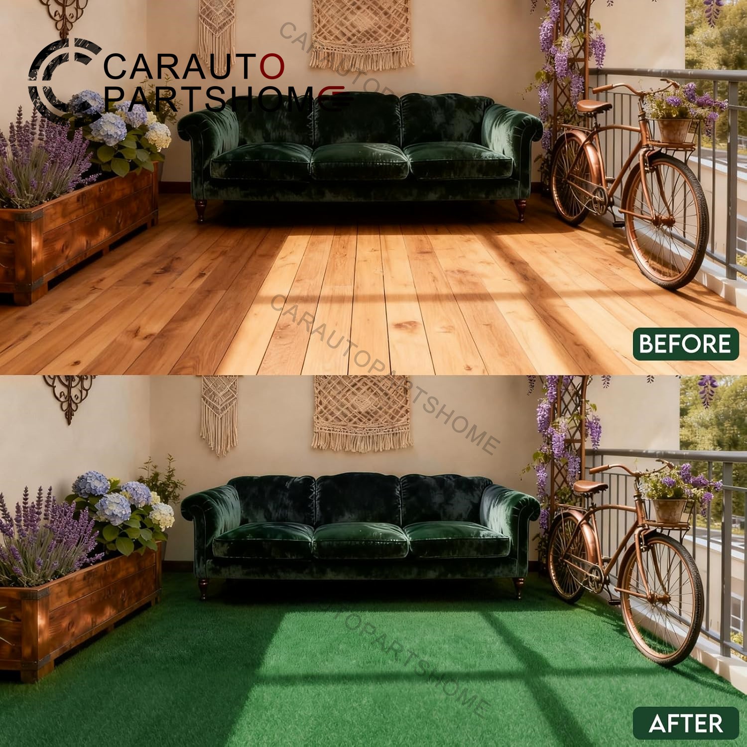 Green Artificial Grass Rug 7ft x 10ft Patio Deck Indoor Outdoor Landscape NEW gallery