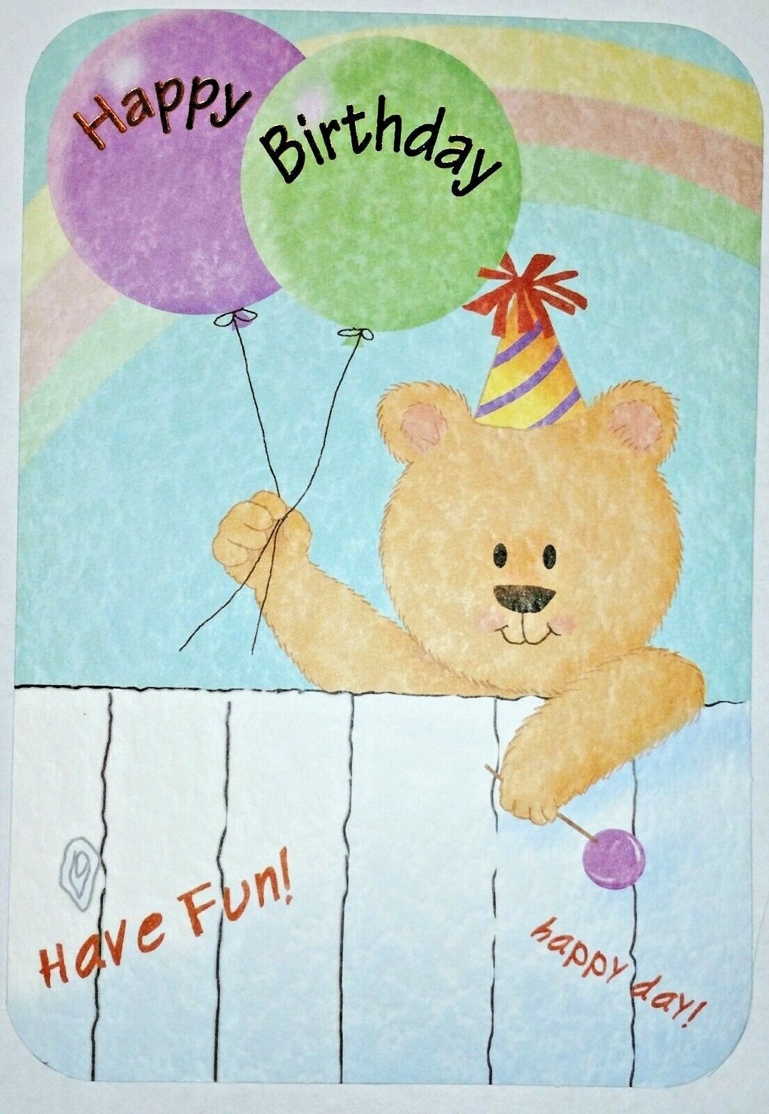 1 Birthday Greeting Card/Envelope Happy Care Love Child Family Friend Wish Bear gallery