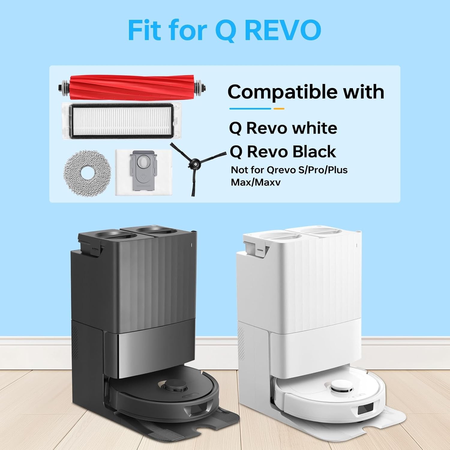 24 Pack Accessories for Roborock Q Revo【Not for Qrevo S/Pro/Plus/Max/Maxv/Master gallery