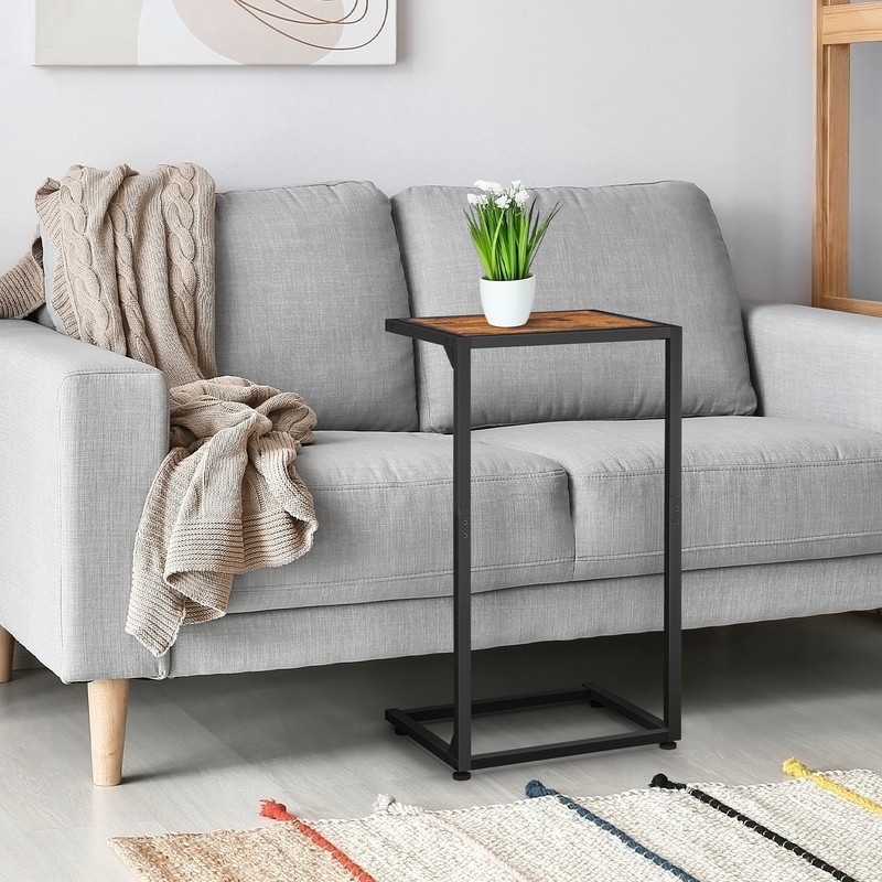 Rustic Brown C-Shaped Tables, End Table for Living Room Bedroom & Small Spaces gallery