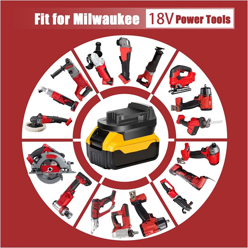 Battery Adapter for Dewalt 20V Batteries Convert to Milwaukee M18 18V Tools gallery