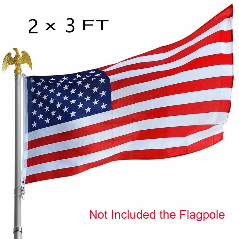 4*2x3FT Premium USA Flag Canvas Header Brass Grommets Wind Resistant Dekoration gallery