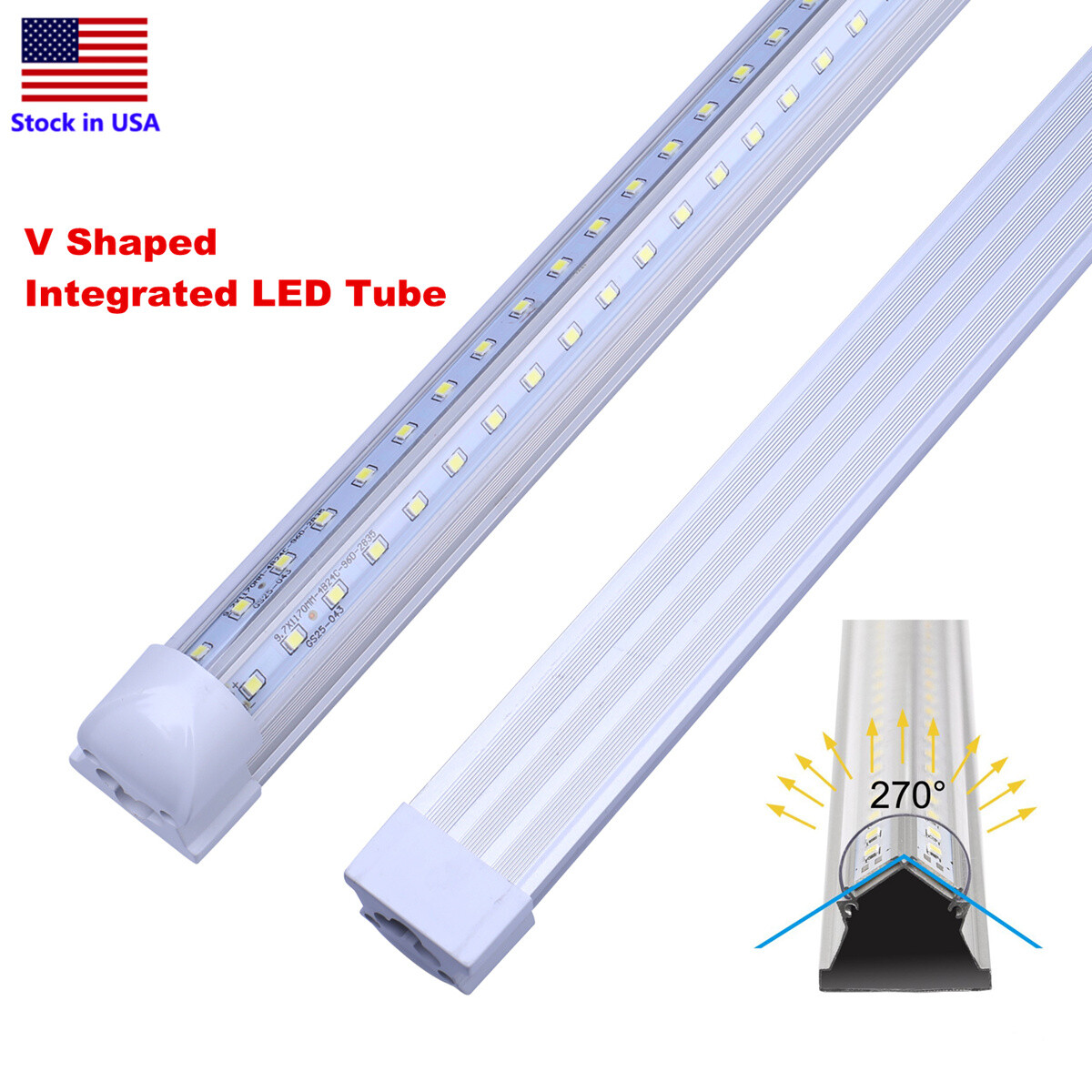 2FT 4FT 6FT 8FT V Shape Integrated LED Tube Light Double Side Cooler Door Lights gallery