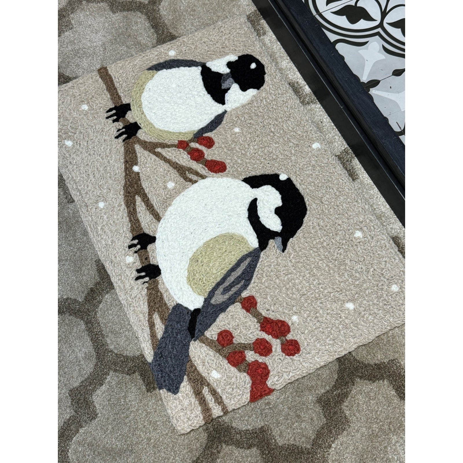 Jellybean Winterberries & Chickadees Accent Rug 20x30 Washable Indoor Outdoor gallery