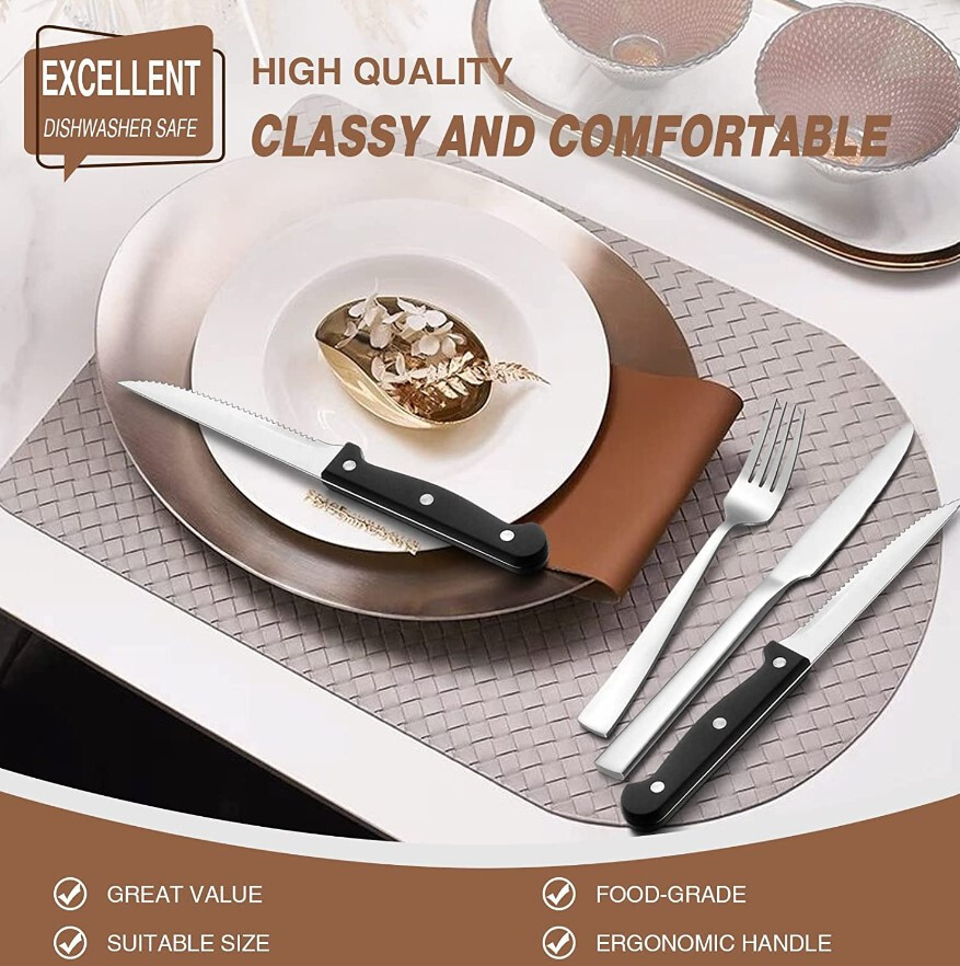 48 Pcs Silverware Set for 8 Stainless Steel Flatware Cutlery Utensil Kitchen New gallery