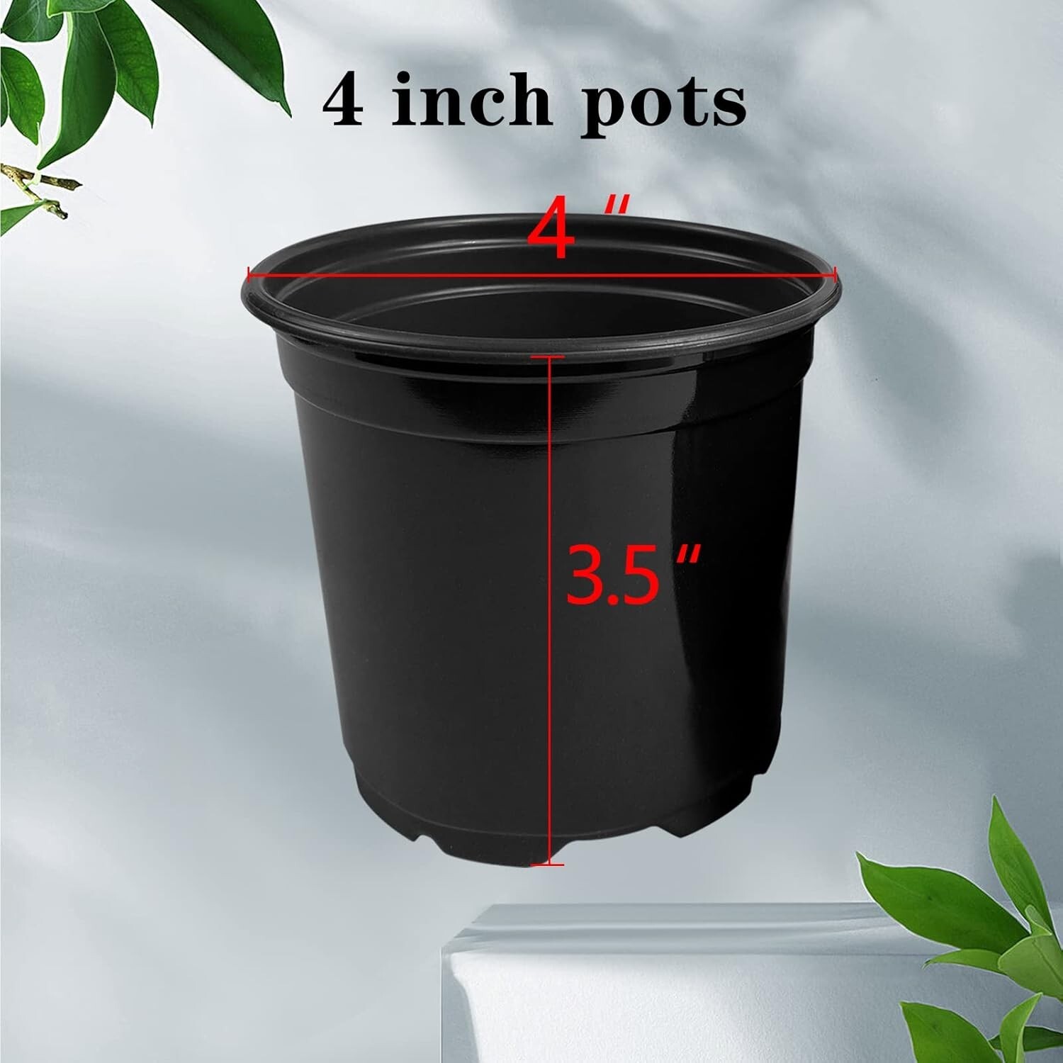 8 or 100 Pack Nursery Pots, 4 Inch Nursery Pot for Plants, Plastic Plant Pots gallery