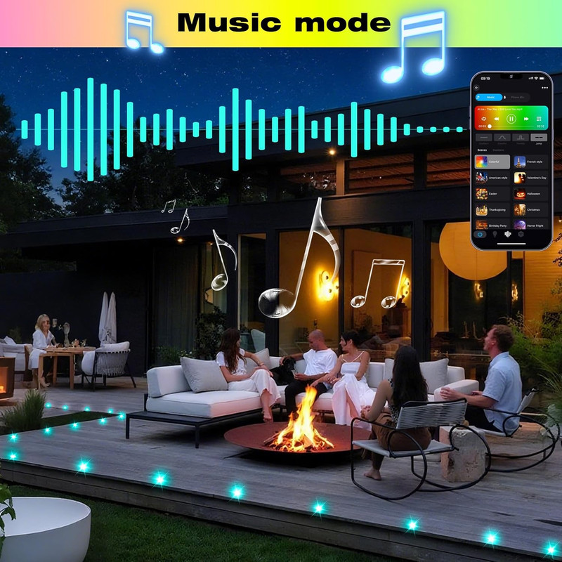 Smart Wifi Control LED Deck Lights Kit - 20 Waterproof RGBW Stair Lights gallery