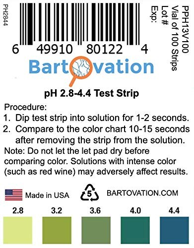 pH Test Strips for Wine Making Homebrew Acidity 2.8 to 4.4 pH Vial of 100 Pla... gallery