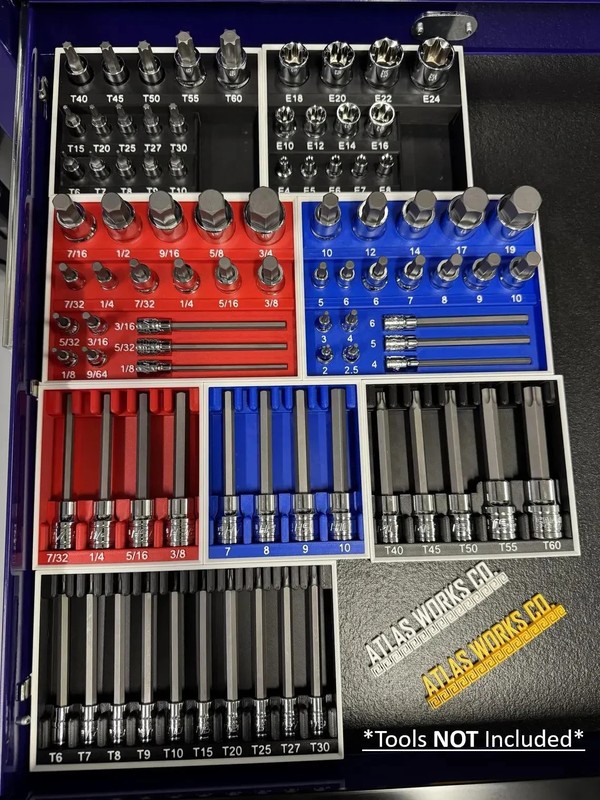 Capri Tools Bit Socket Set Organizer, SAE Metric Torx 30500-88MS - NO TOOLS gallery