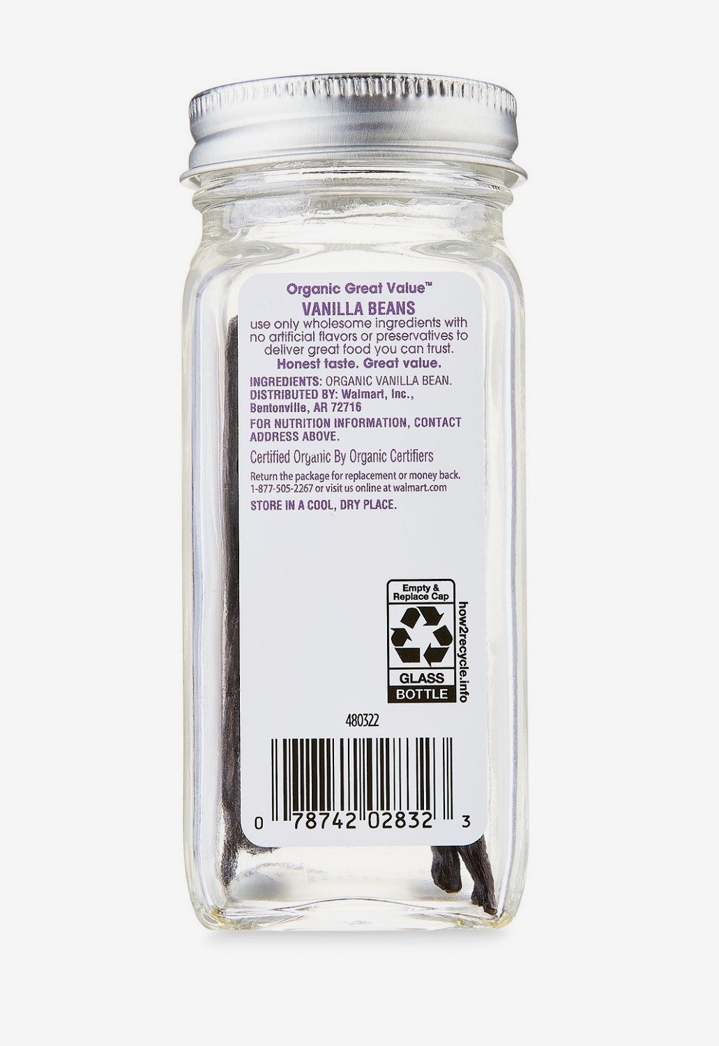 GREAT VALUE USDA ORGANIC VANILLA BEANS, TWO BIG BEANS IN JAR - BEST BY 7-30-2028 gallery
