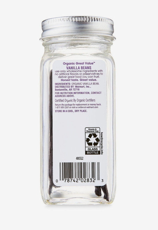 GREAT VALUE USDA ORGANIC VANILLA BEANS, TWO BIG BEANS IN JAR - BEST BY 7-30-2028 gallery