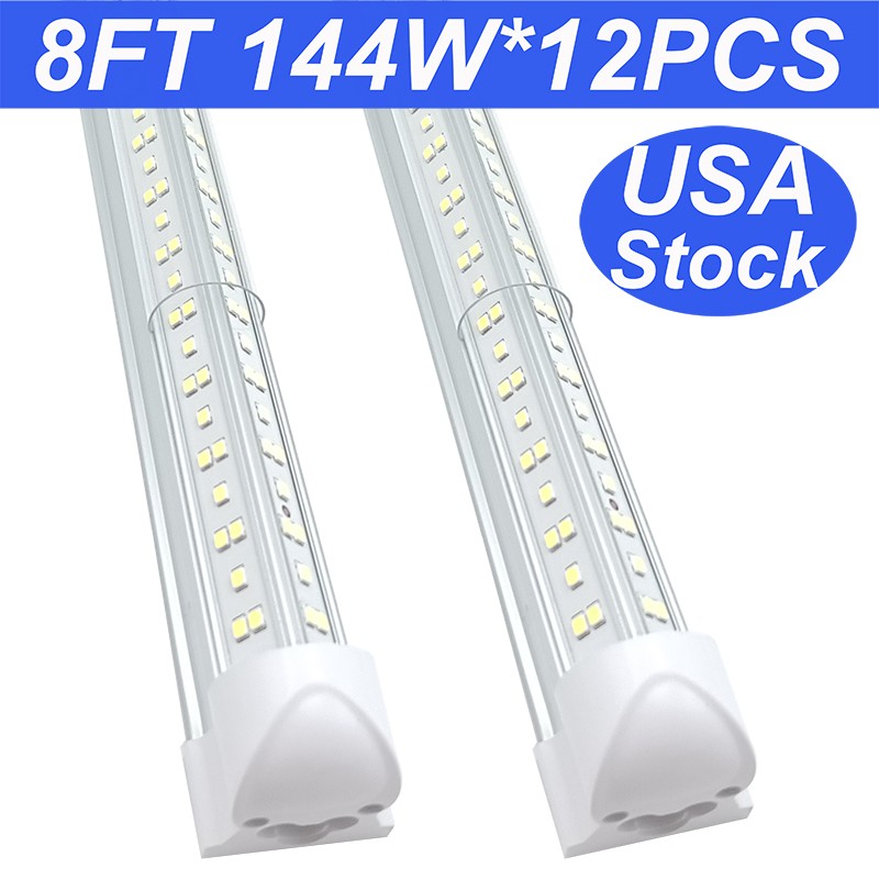 8Ft Led Shop Lights Integrated Bulbs Fixture T8 8 Ft Led Garage Lights 12 Pack gallery