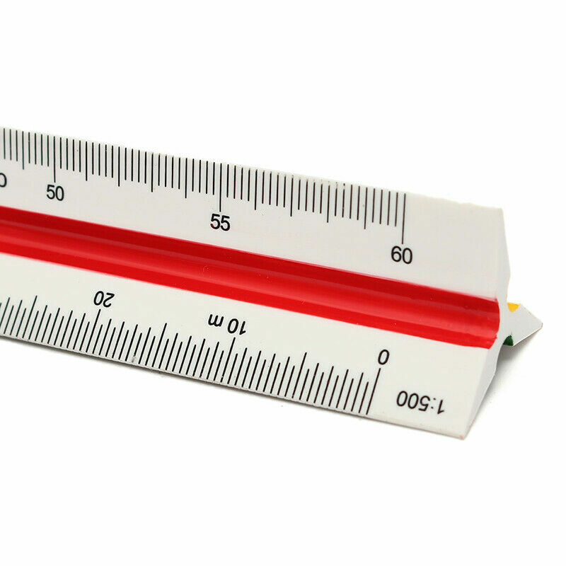 30cm/12" Solid Plastic Metric Triangular Scale Ruler Architect Engineers gallery