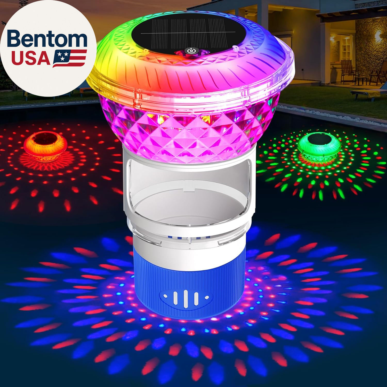Pool Chlorine Floater with Marquee Light,Color-Changing Chlorine Floater with Bu gallery