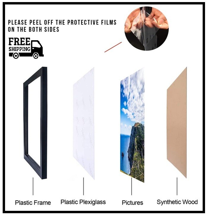 10X10 Black Picture Frame, Tabletop and Wall Mounting, Decoration for Photos, Pa gallery