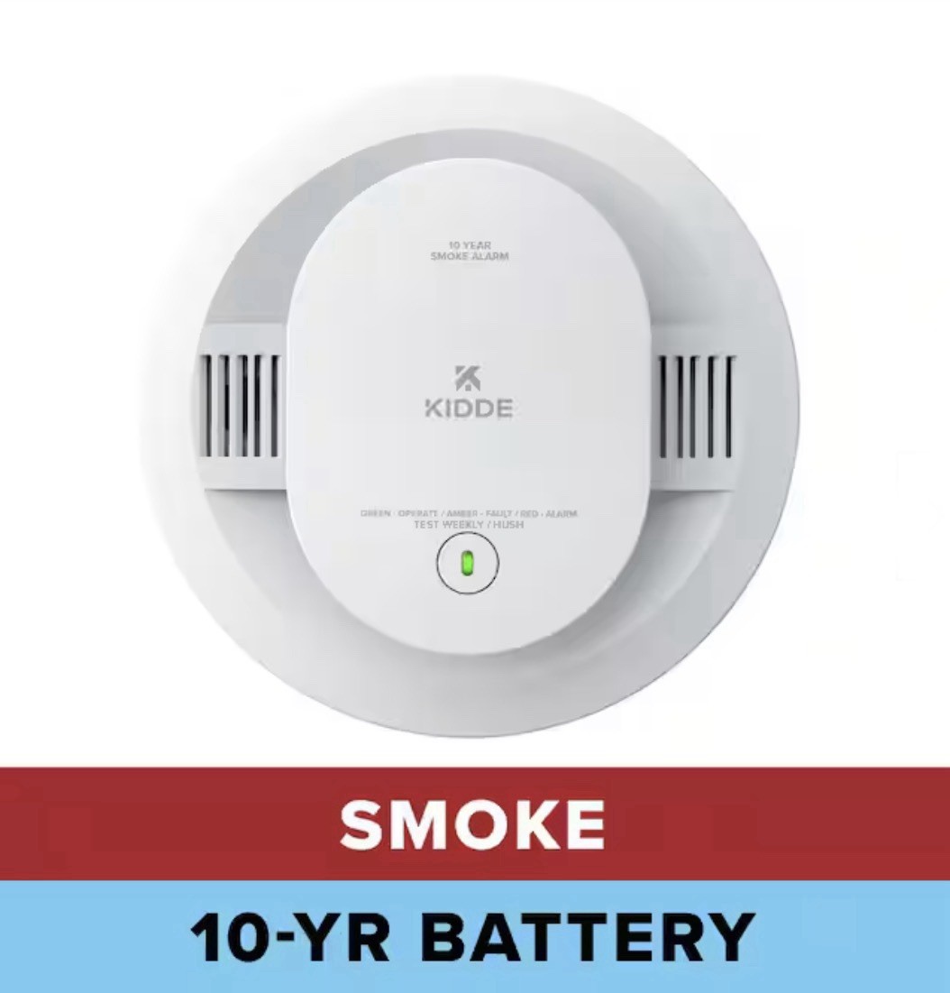 Kidde Smoke Detector 85 dB Alarm 10-Year Battery LED Status Lights 20SD10 1-pack gallery