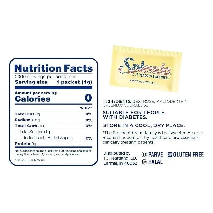 SPLENDA Zero Calorie Sweetener, 2000 Count Packets free shipping gallery