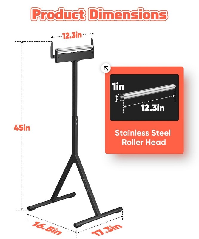 2-Pack Roller Stand for Woodworking, 260 LB Load Capacity, 29-42" Adjustable ... gallery