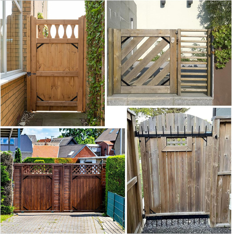 Gate Hardware Kit Anti Sag Corner Brace Brackets Hinges Latch For Wood Fence gallery