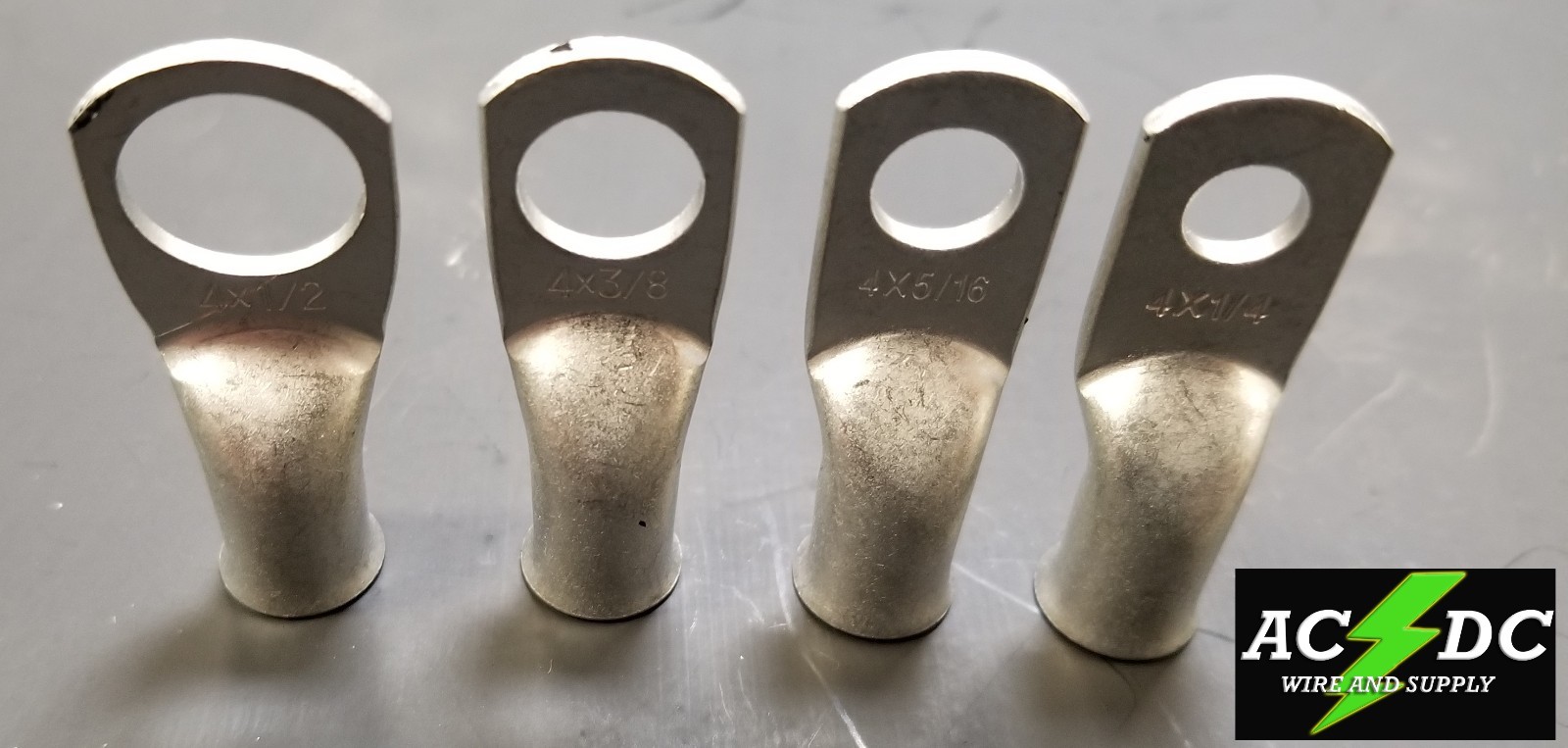 4 Gauge Cable Lugs Ring Terminals Battery Wire Connectors Pure Copper Tinned gallery
