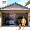 Sliding Garage Door Screen Retractable 2 Car with Track Closure 16 X 7 Ft Black gallery