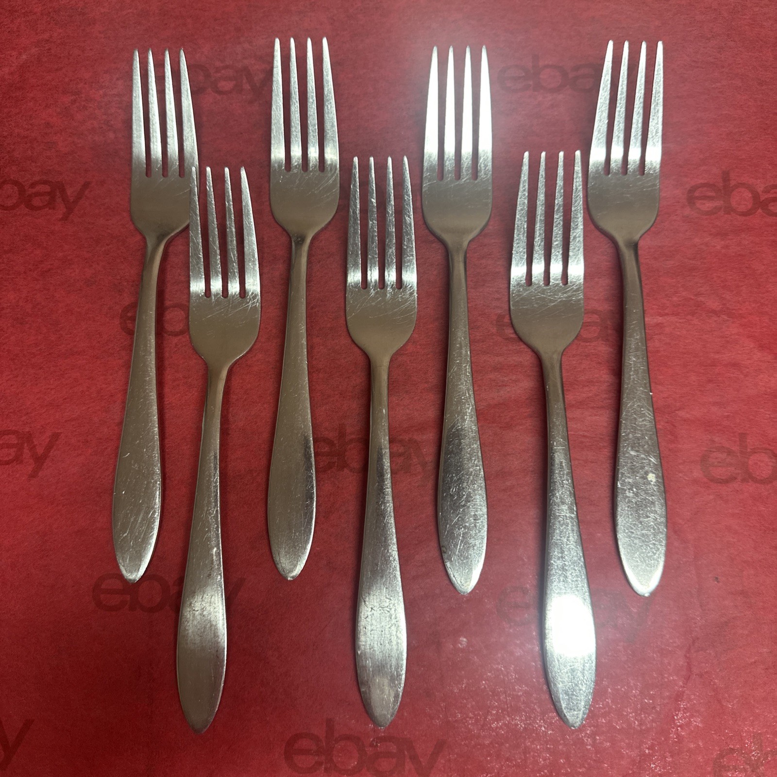 Oneida MOONCREST - Stainless Steel 7 pc. Flatware Dinner Forks USED Pattern 11B gallery