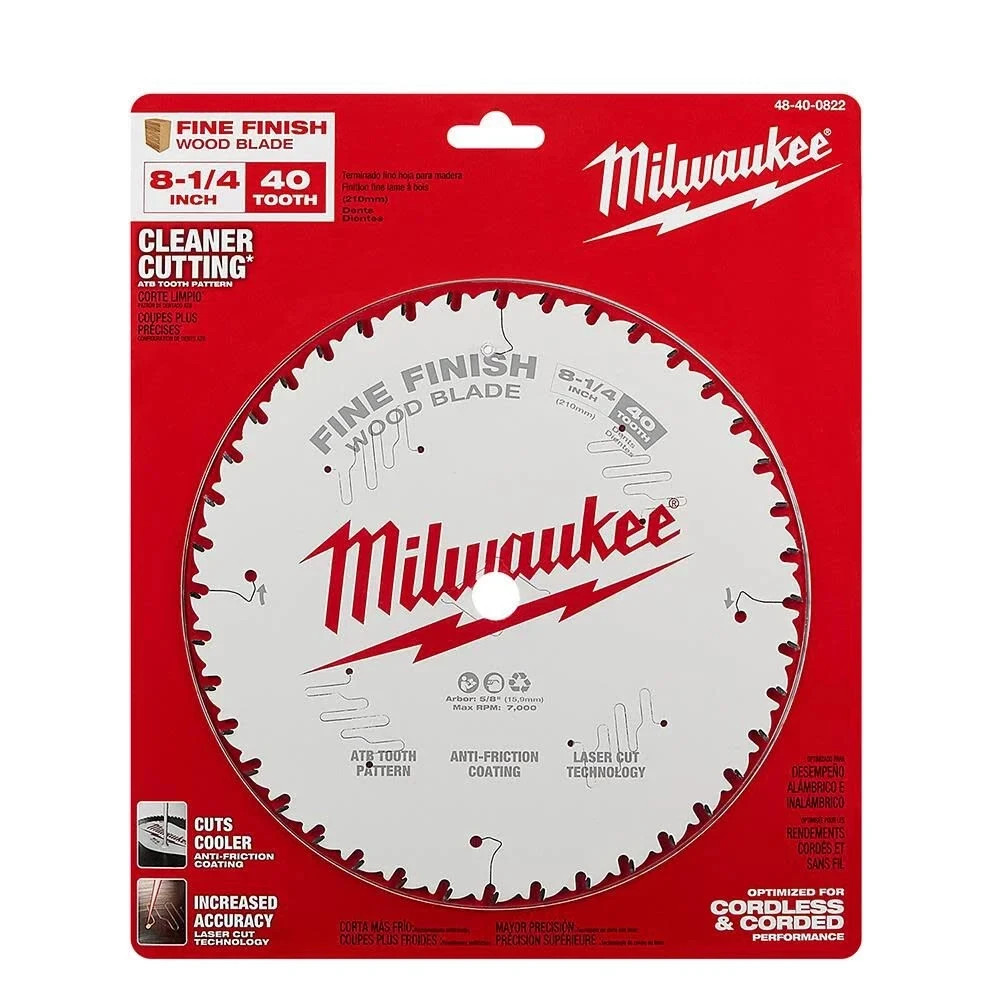 Milwaukee 8-1/4 In. 40T Fine Finish Circular Saw Blade gallery