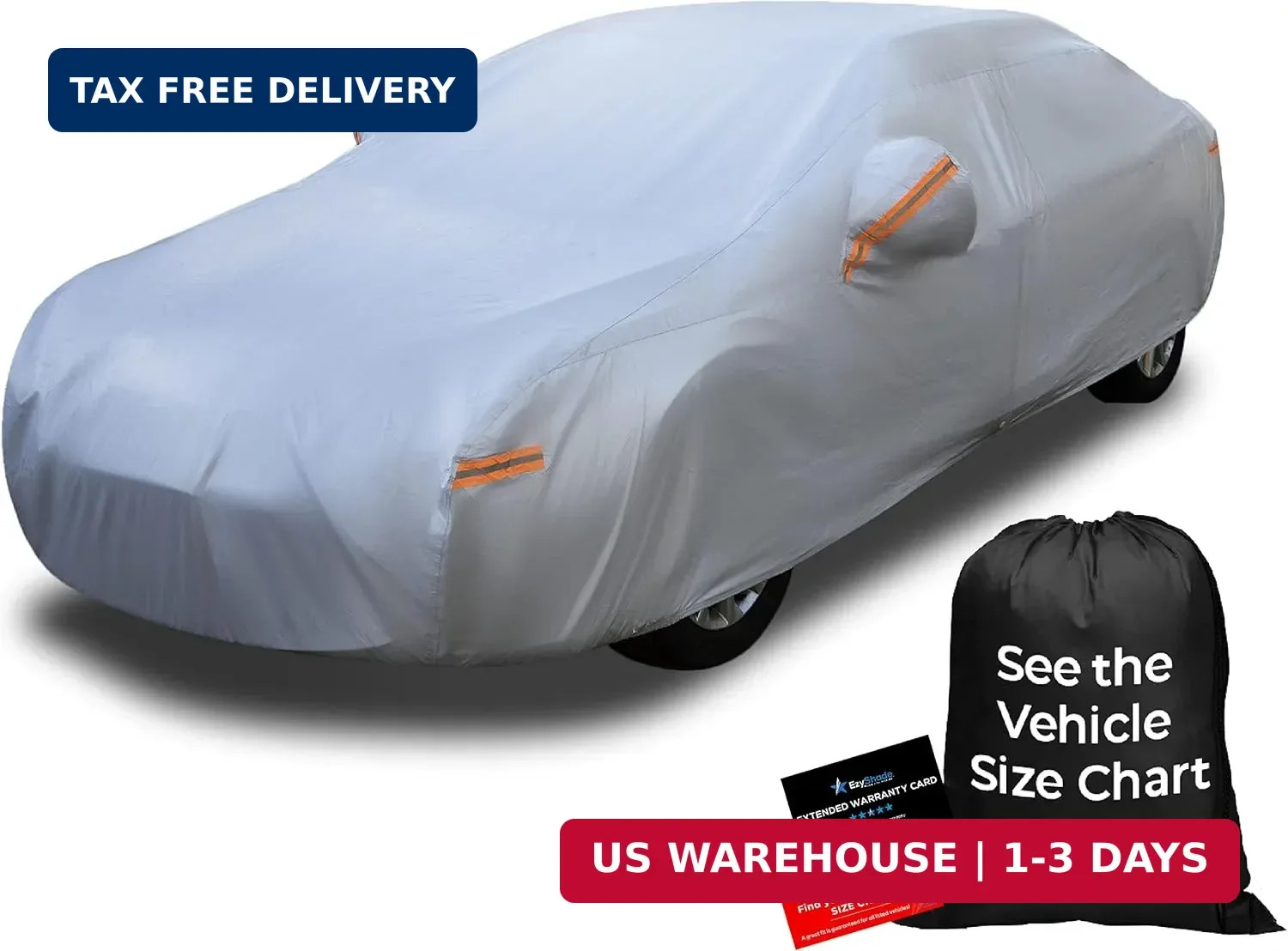 EzyShade 10-Layer Car Cover Waterproof All Weather. See Vehicle Size-Chart for A gallery