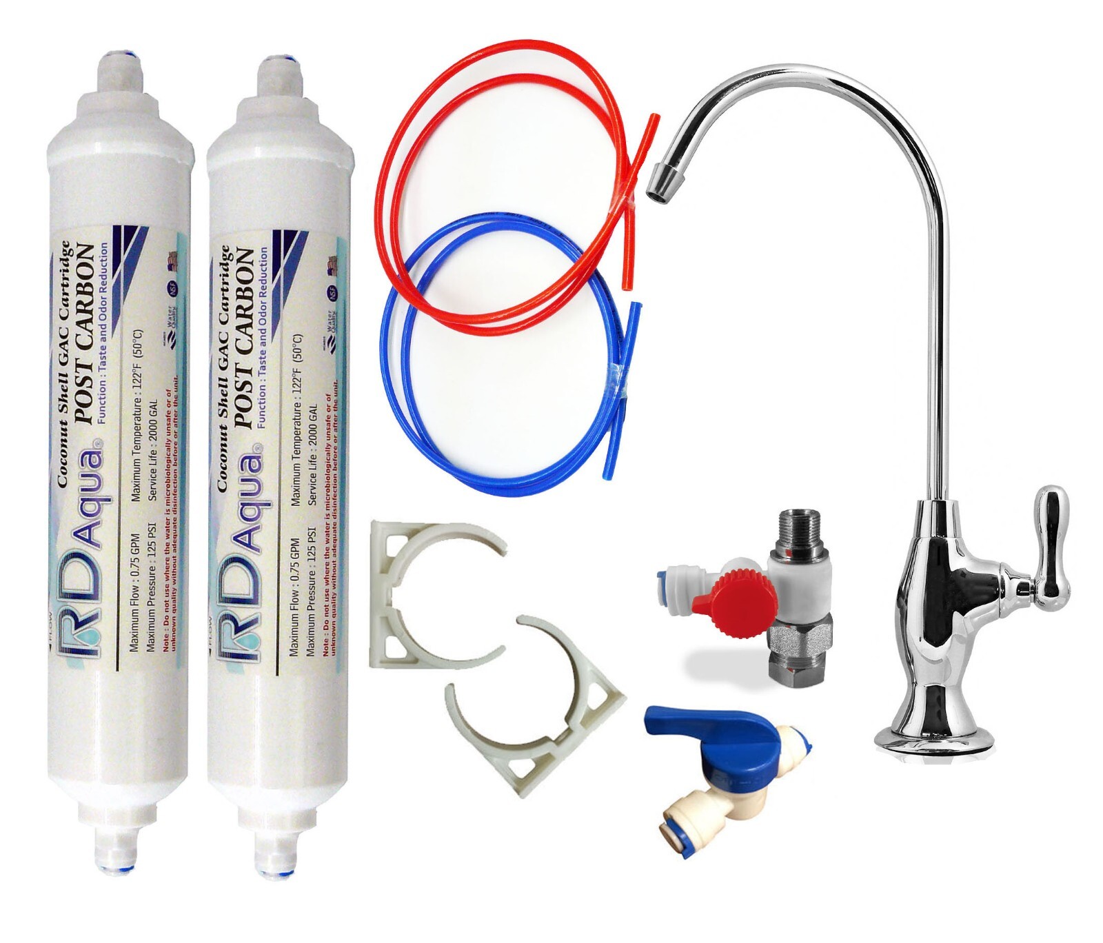 Undersink Drinking Water Tap Filter Kit System, RV, Fish Tank, plus extra filter gallery