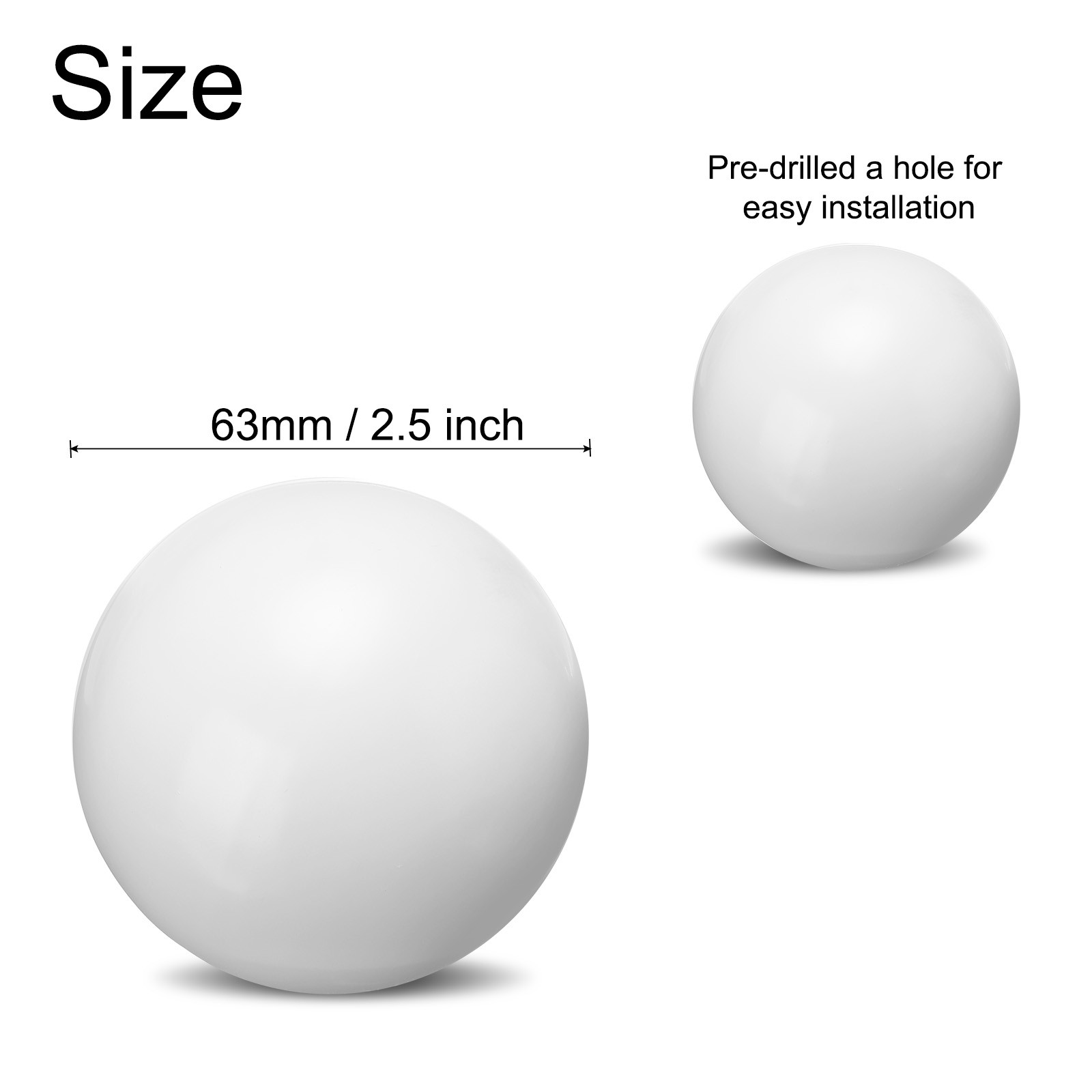 Gazing Ball 2.5 Inch 63mm Reflective Sphere Polished Bright White gallery