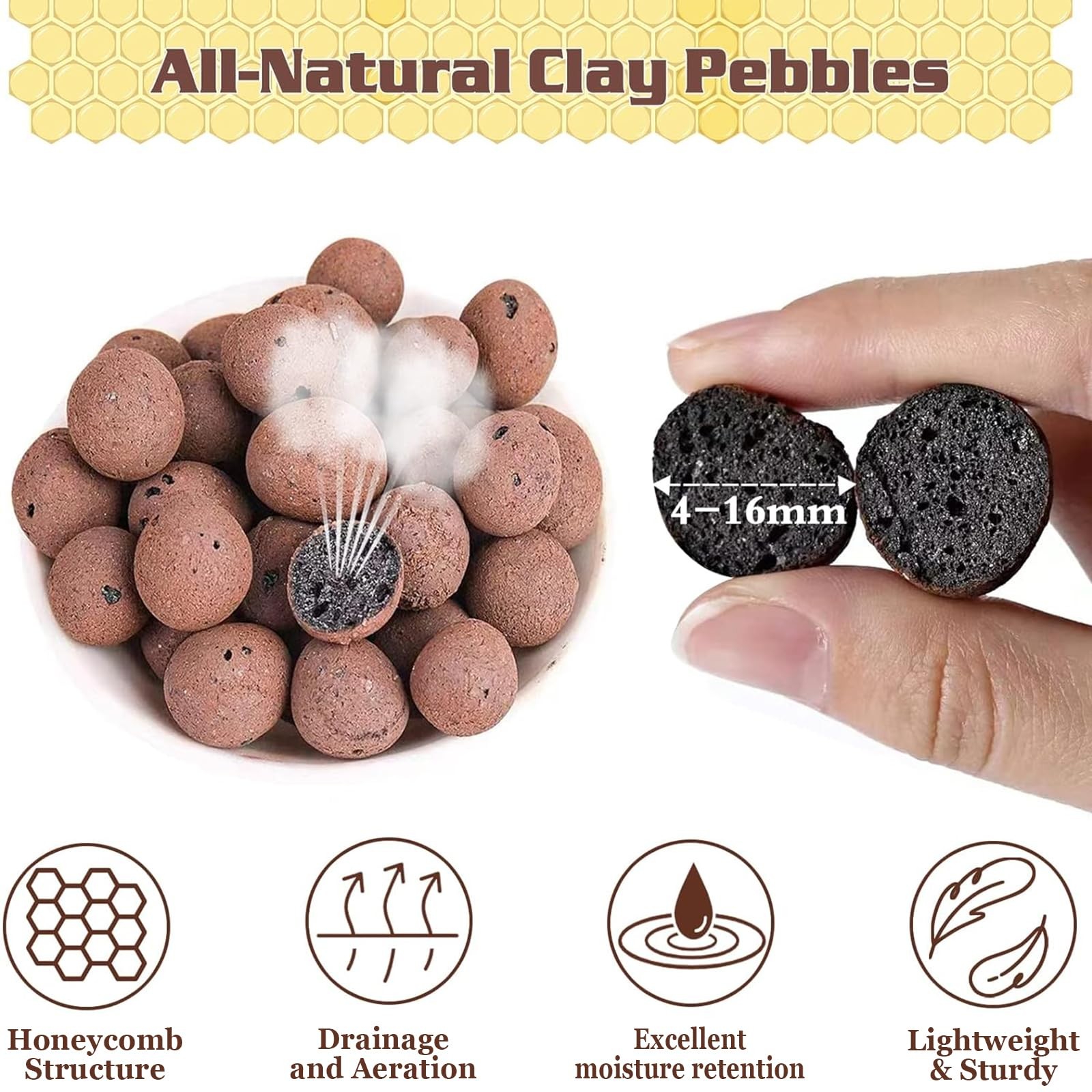 Legigo 2 LB Organic Leca Clay Pebbles for Plants, 4mm-16mm 100% Natural 2LB gallery