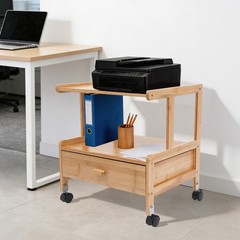 Printer Stand with Storage Under Desk Printer Table 4 Wheels & Locking Mechanism