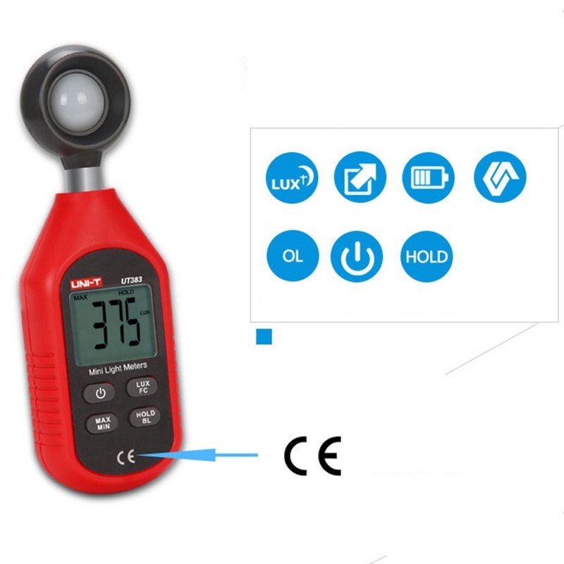 UNI-T Digital illuminance Light Meter Lux meter Photometer 0~199,900Lux Fc Test gallery