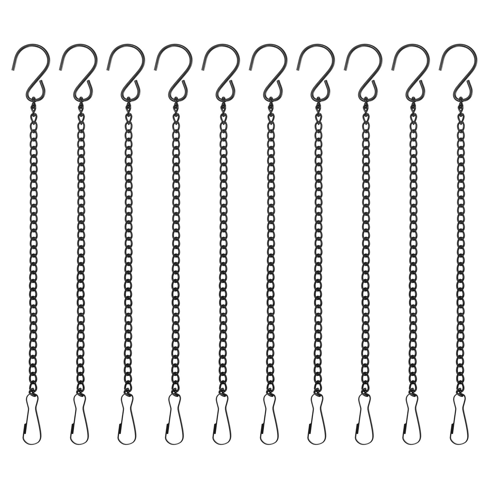 10Pcs 25cm/9.8in Hanging Chain with Hooks for Bird Feeder Planter Lantern, Black gallery