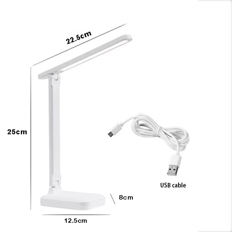 Dimmable LED Desk Light Touch Sensor Table Bedside Reading Lamp USB Rechargeable gallery