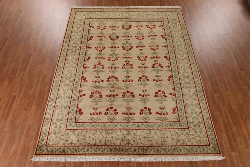 All-Over Pattern Aubusson Oriental Area Rug 9x12 Handmade Wool for Living Room gallery