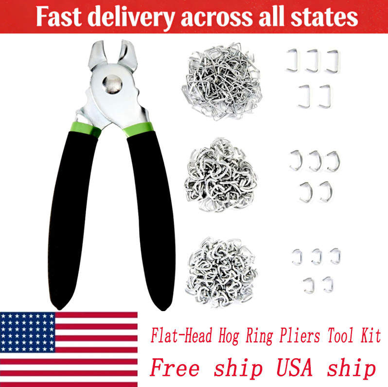241-Piece Green & Black Flat-Head Hog Ring Pliers Tool Kit gallery