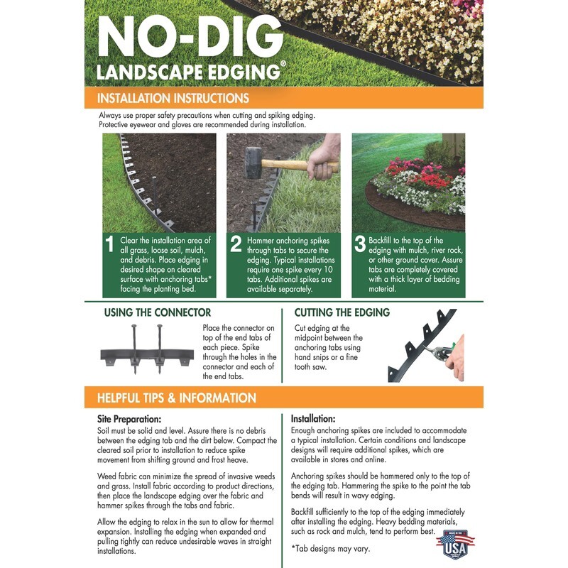 EasyFlex No-Dig Landscape Black Plastic Edging Kit 20' L Hardware Included 1 pk gallery