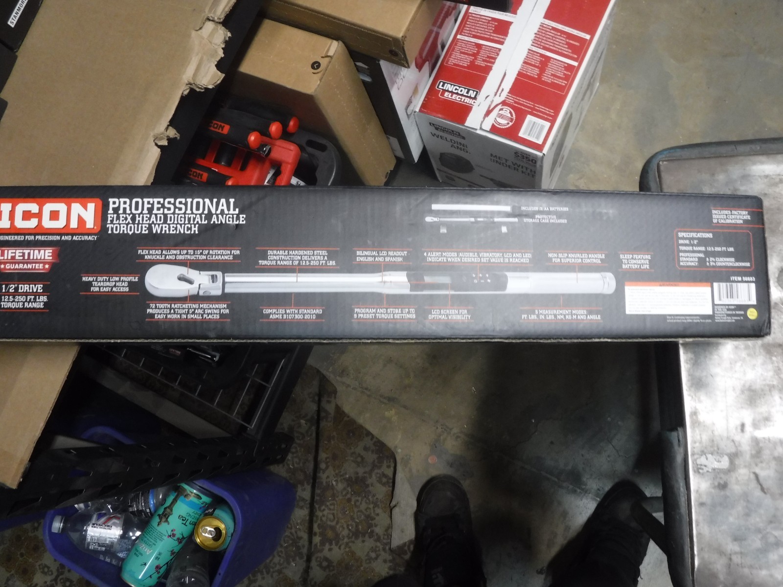 *NEW* Icon 1/2" 12.5 - 250 ft Flex-Head Digital Torque Wrench DATW12-250 56683 gallery