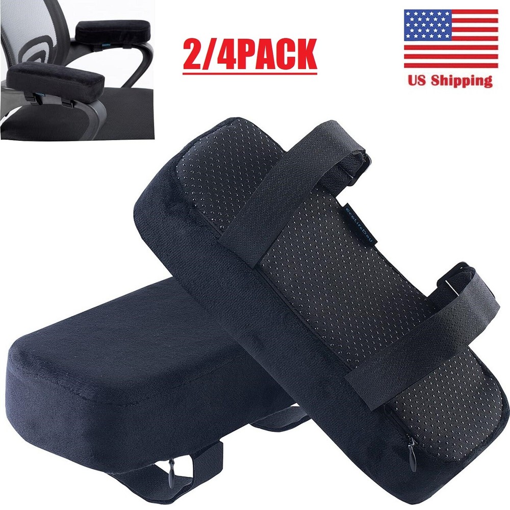 4× Memory Foam Armrest Cushions Support Elbow Arm Rest Cover Chair Armrest Pad
