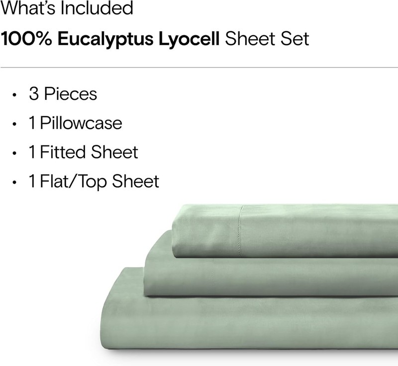 Cooling Sheet Set, Twin, Sage, 3-piece, Sijo AiryWeight Tencil, 100% Lyocell gallery
