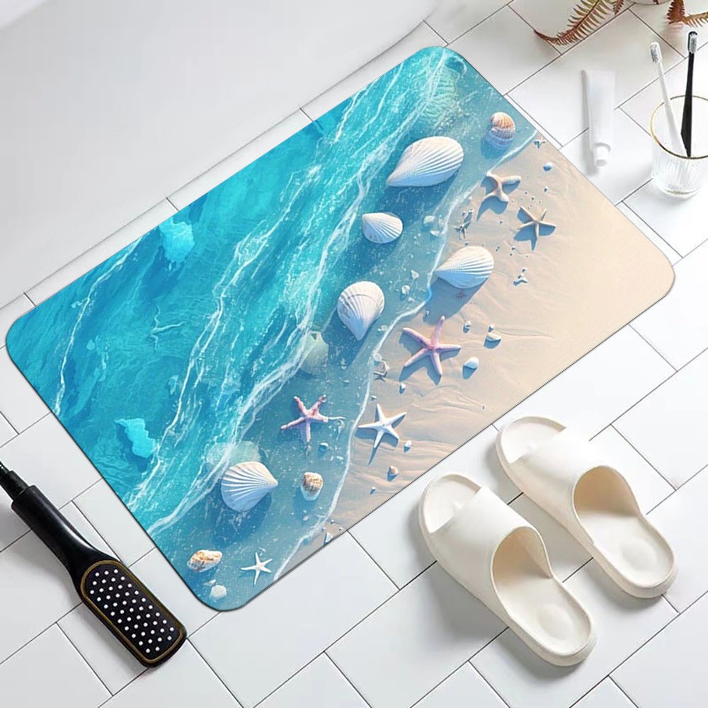 1pc Non-Slip Beach Bath Mat for Doorway Bathroom Kitchen Laundry Room Soft √ gallery