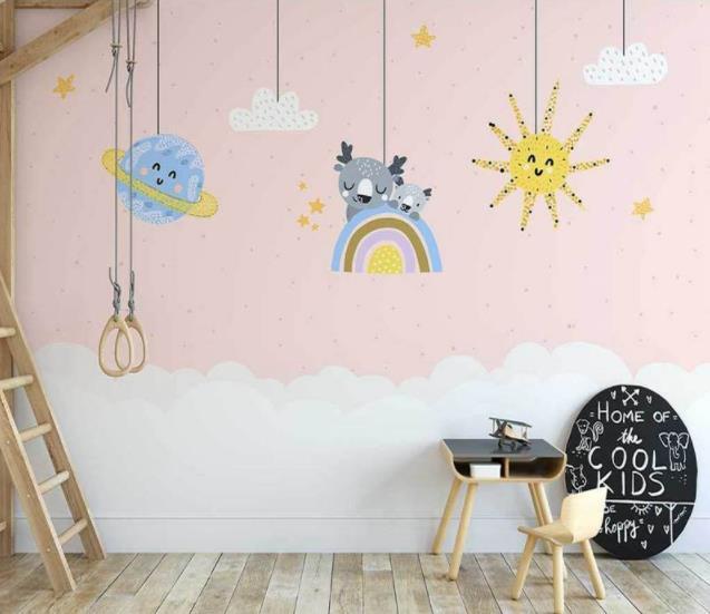 3D Cartoon Happy Sun O663 Wallpaper Wall Murals Removable Wallpaper Romy