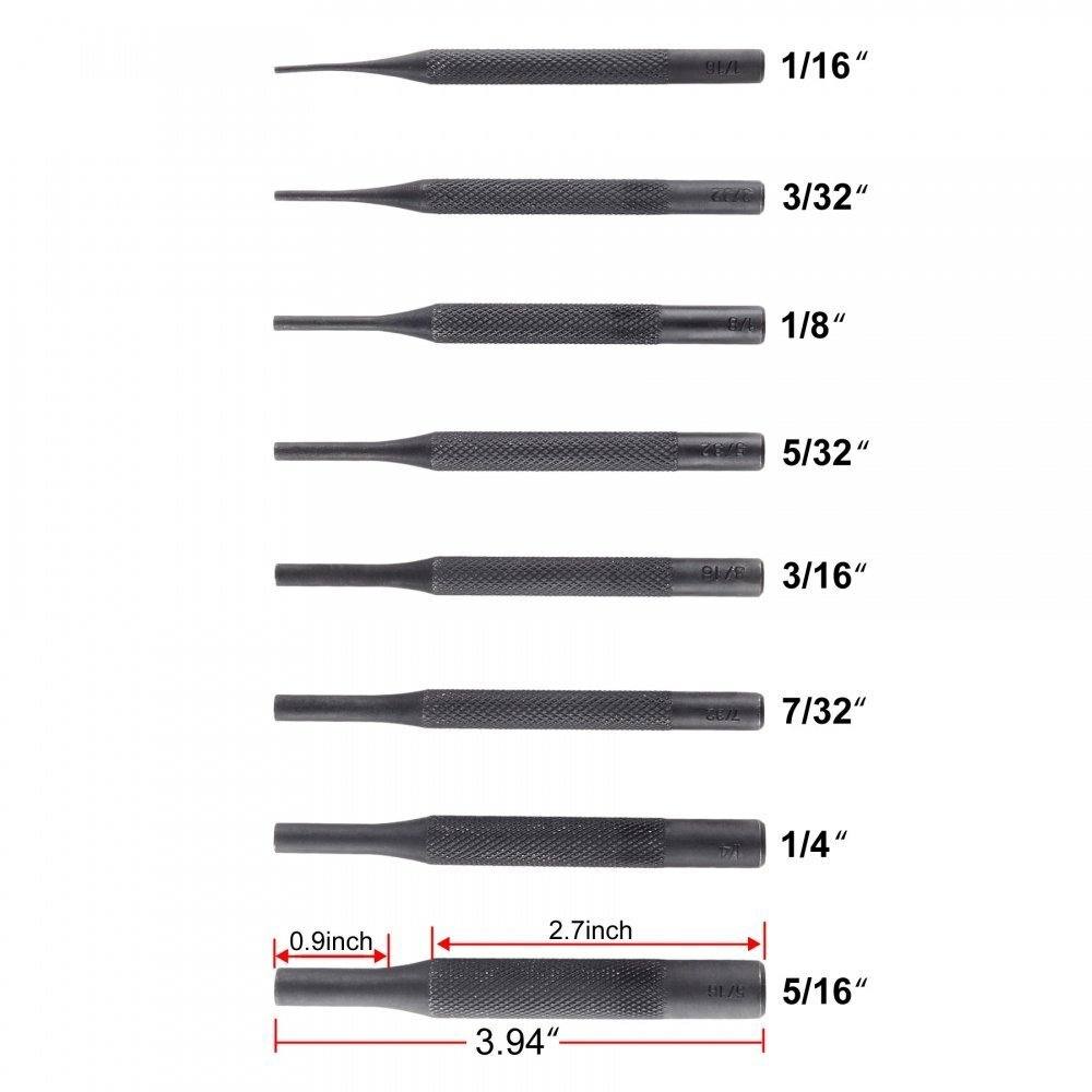 8 Pieces Gunsmith Grip Pin Punch Tool Set for Woodwork Machinery Repairs Crafts gallery