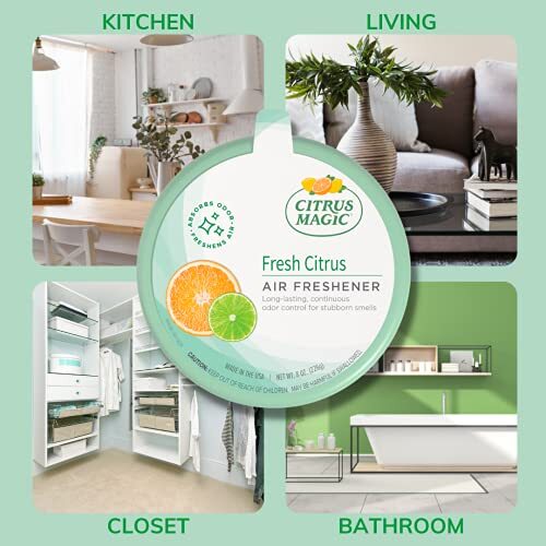 Citrus Magic Odor Absorbing Solid Air Freshener, Fresh Citrus, 8-Ounce, Pack gallery