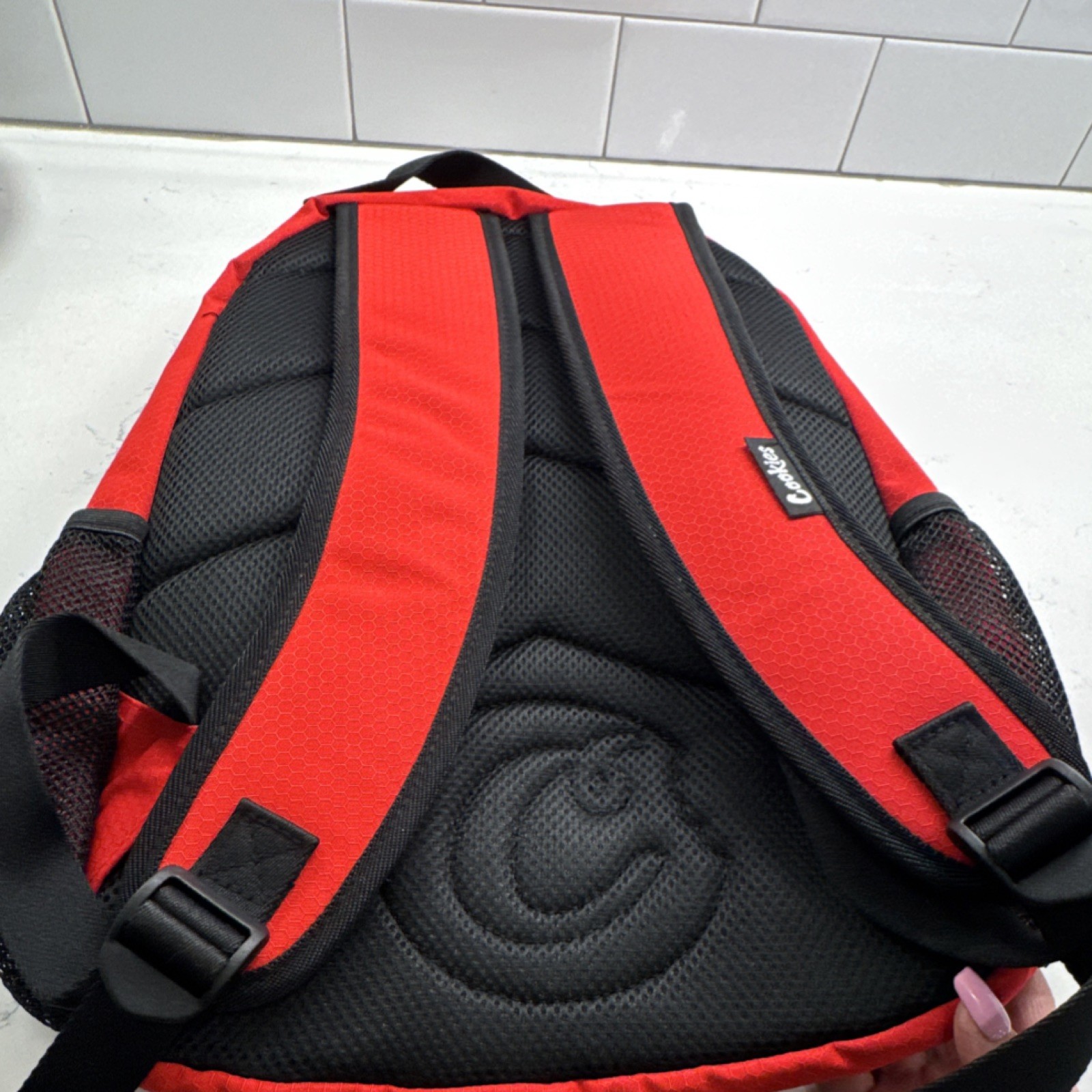 Cookies Red/Black Backpack 11-20L Zip Logo External Pockets Padded Straps 2