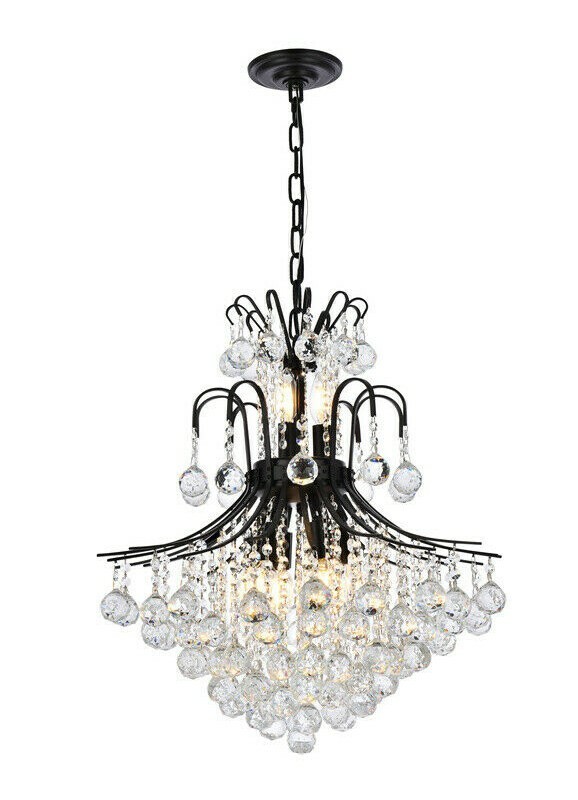 Crystal Chandelier 11 Light Fixture Pendant Black Foyer Dining Room Kitchen 22" gallery